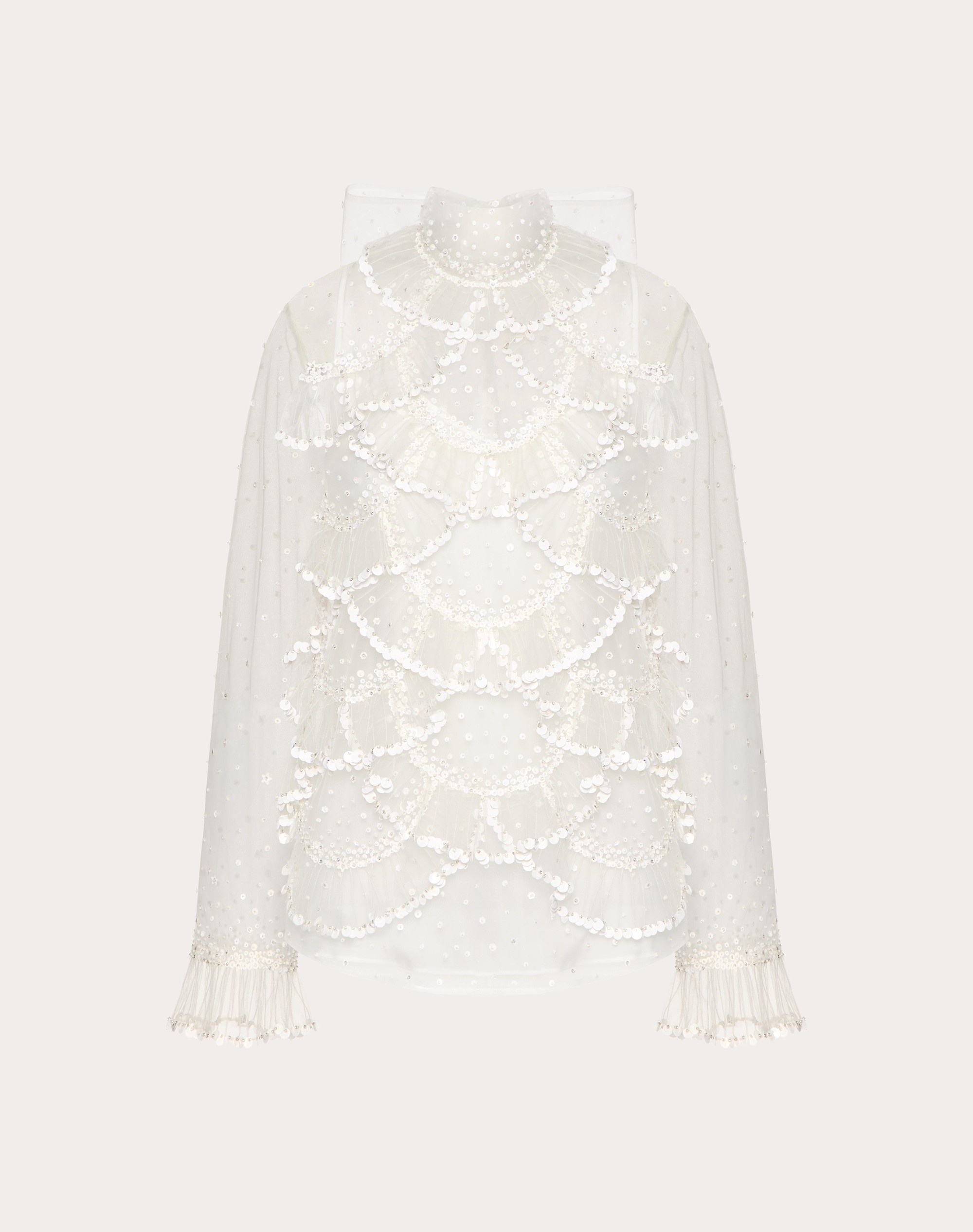 TULLE ILLUSIONE EMBROIDERED TOP - 1
