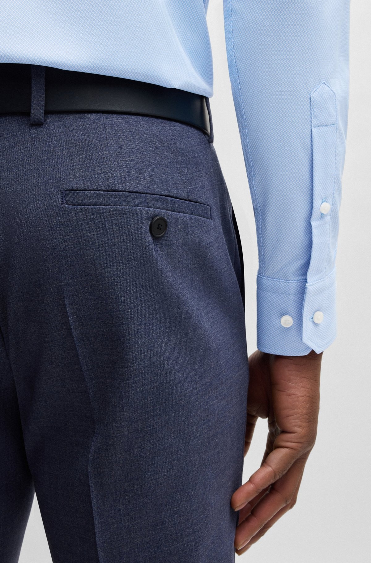 REGULAR-FIT SHIRT IN STRUCTURED STRETCH FABRIC - 6