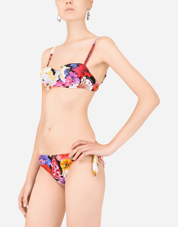 Garden-print balconette bikini - 4