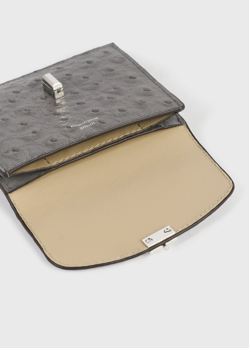 T-lock ostrich-embossed cardholder grey 5