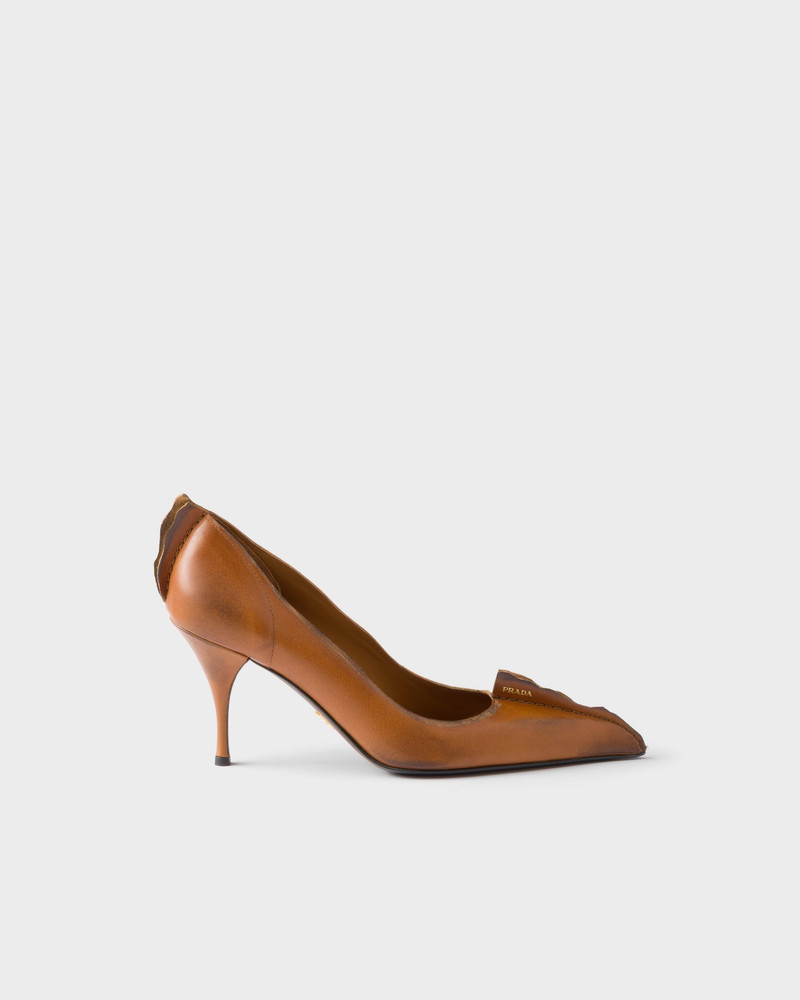 Prada Antiqued leather pumps outlook
