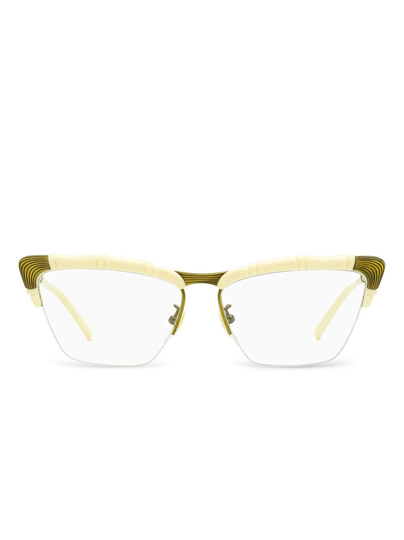 bamboo-detail cat-eye glasses 1