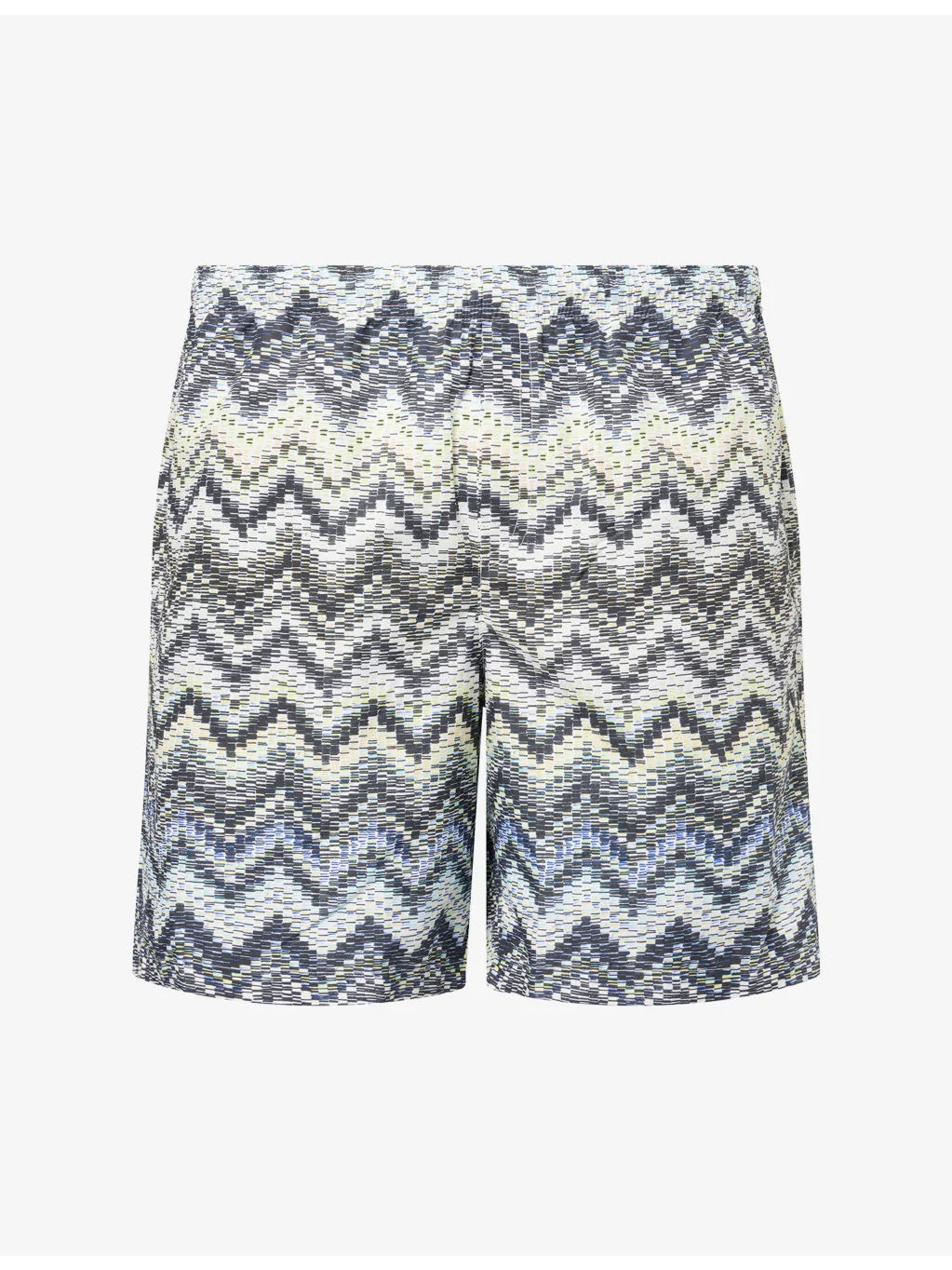 Mid-Length Zig-Zag Print Swim Shorts - 1