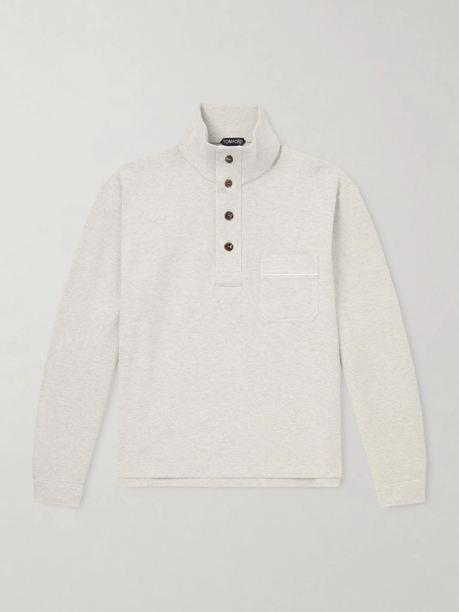 Cotton, Silk and Cashmere-Blend Sweatshirt Gray - 1