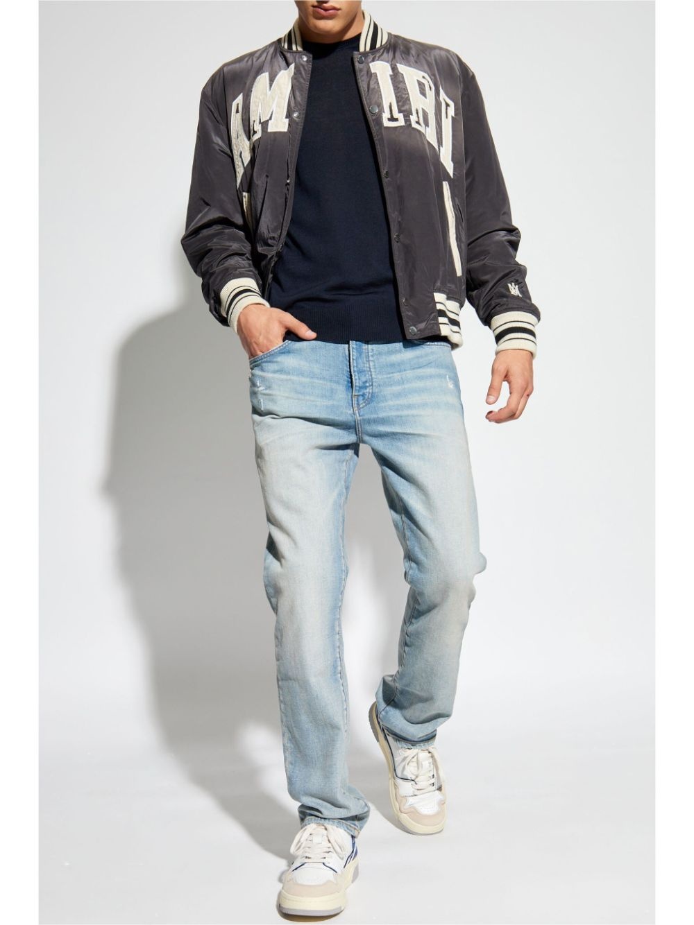 logo-embroidered bomber jacket - 2