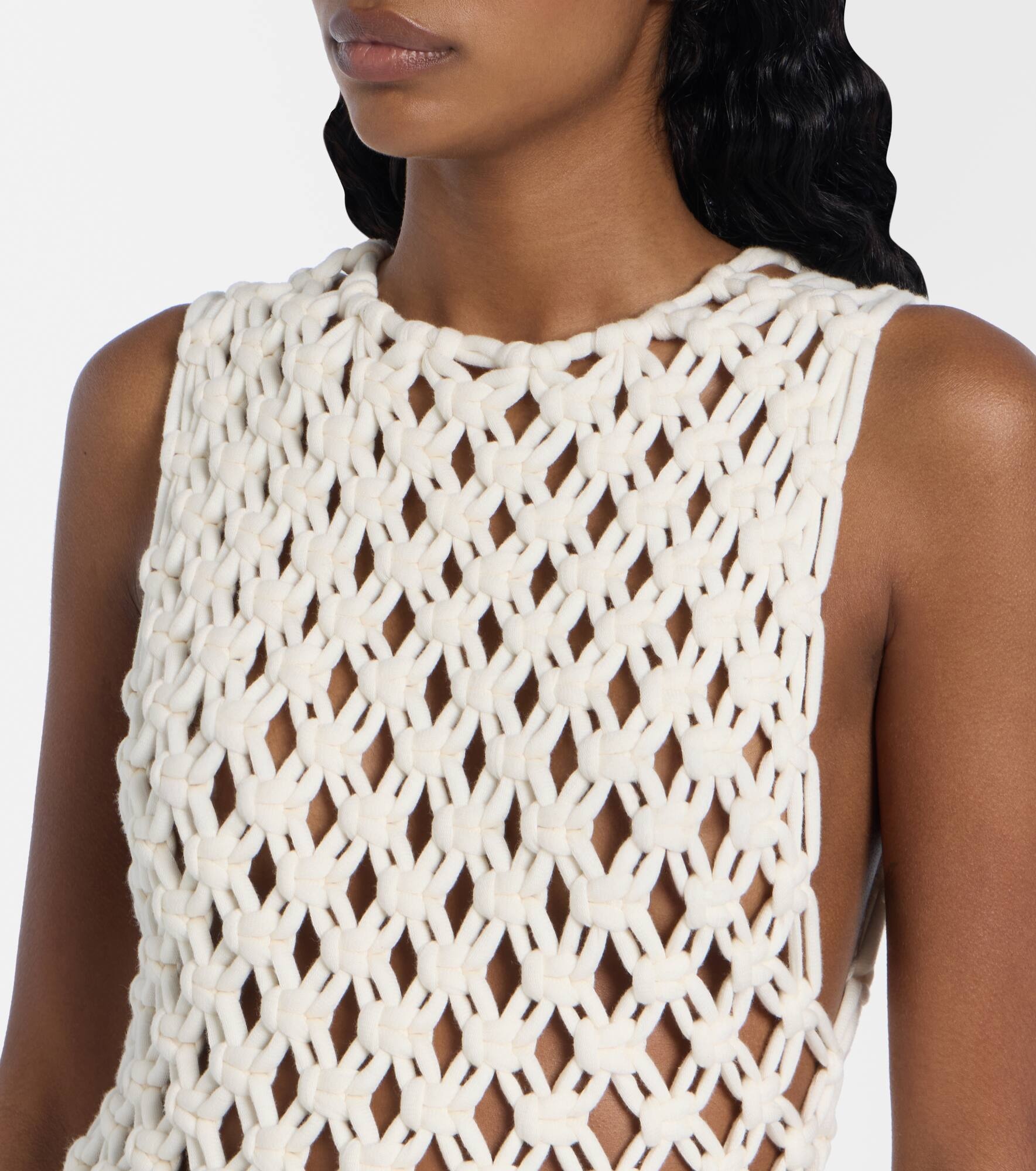 Open-knit cotton-blend maxi dress - 4
