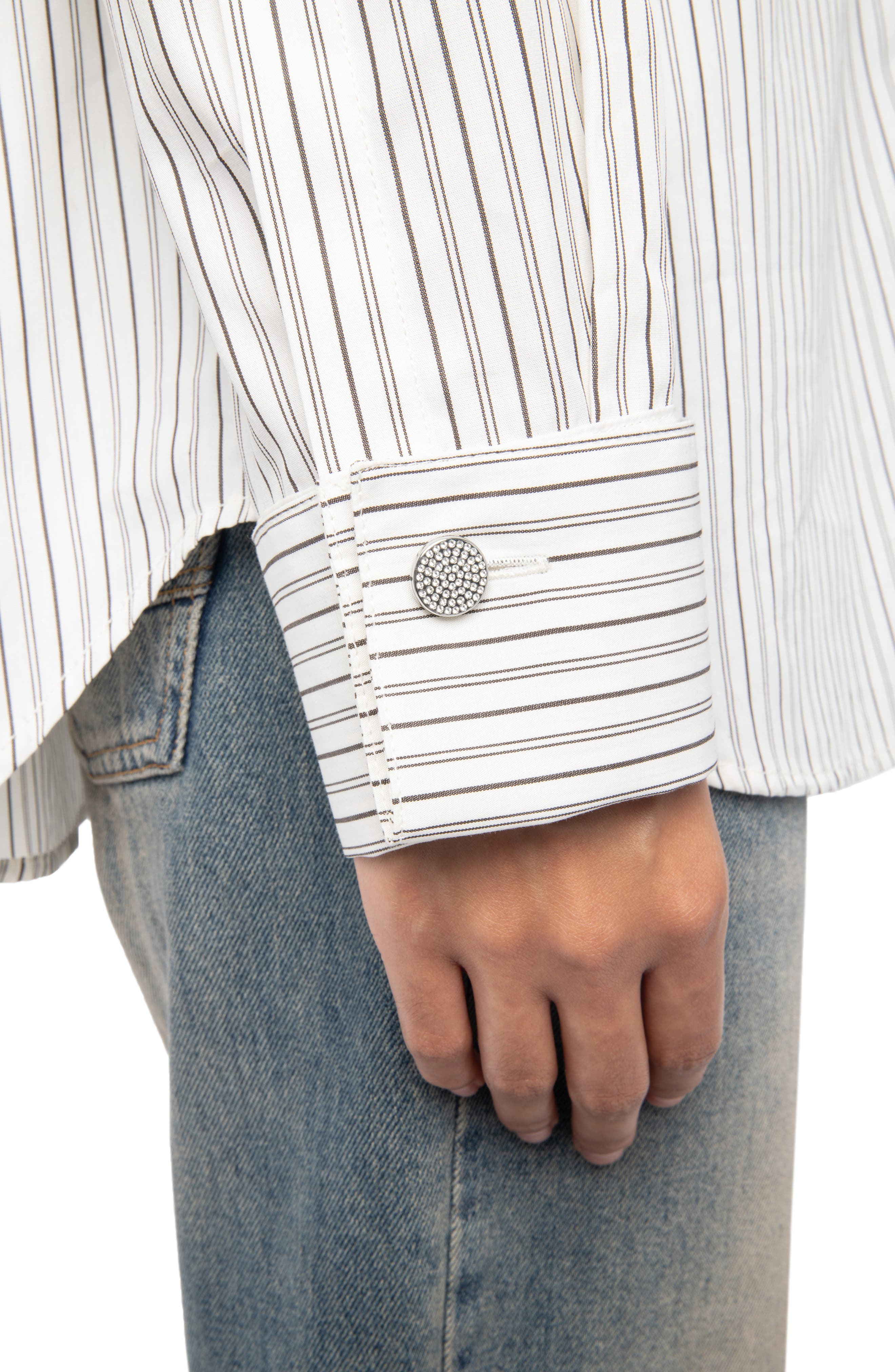 Zadig & Voltaire Morning Pop Logo Stripe Button-Up Shirt in Judo at Nordstrom - 4