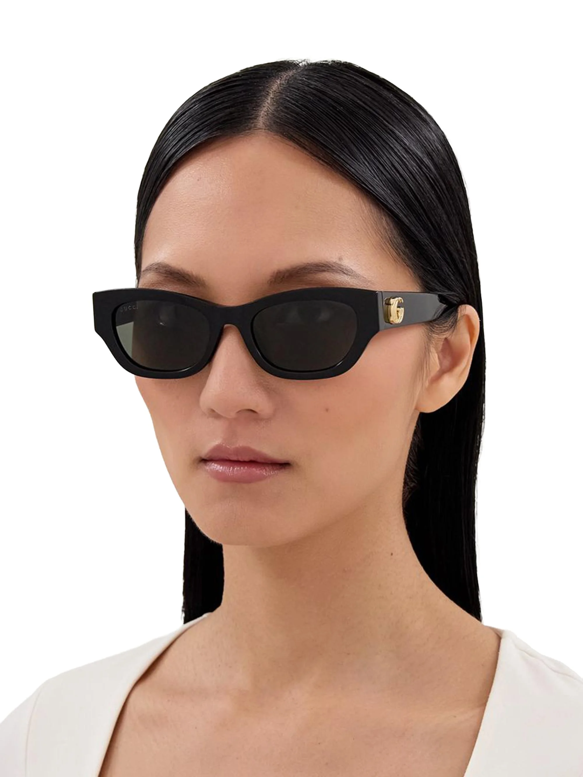 Women's GG Extruded 53MM Cat-Eye Sunglasses - Black - 1