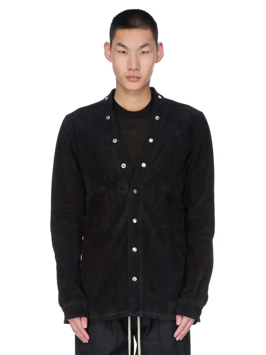 Black Concordians Larry Fogpocket Leather Overshirt - 1