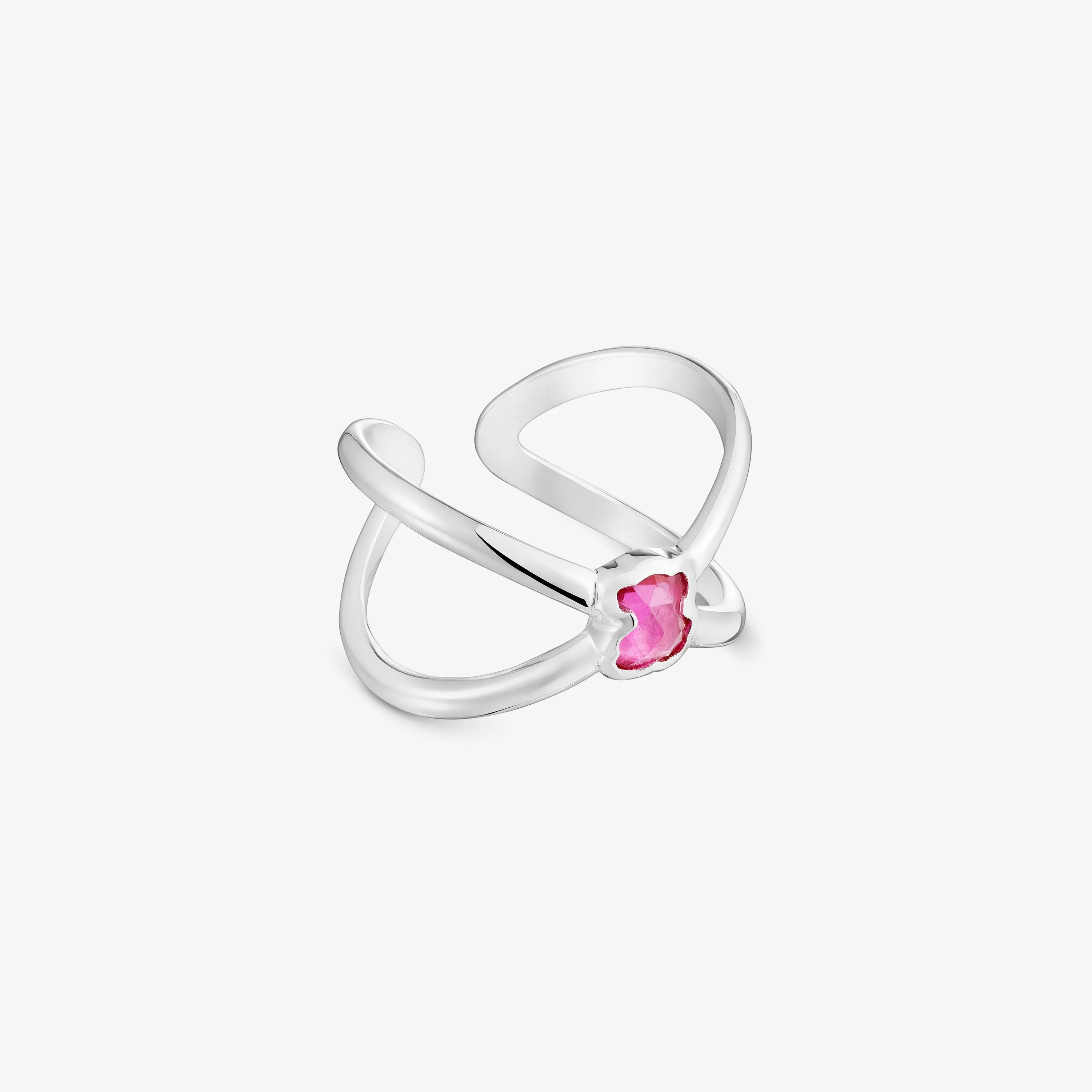 Silver claws Ring with laboratory-grown ruby Icon Color LGG - 1