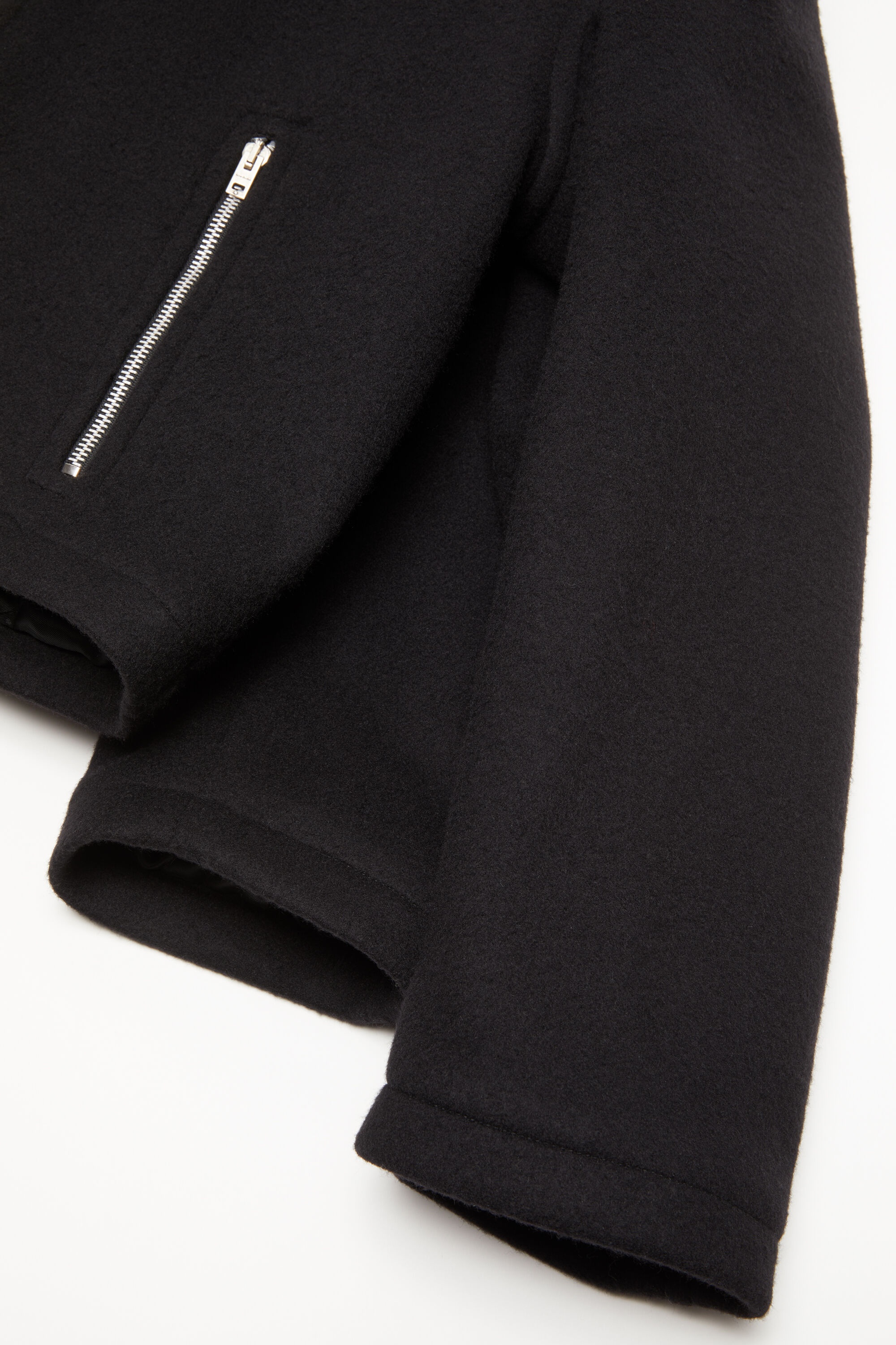 Hooded jacket wool blend - Black - 7