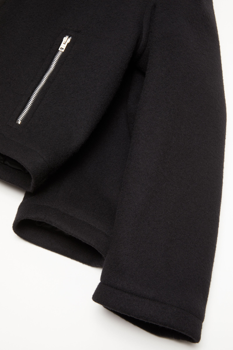 Hooded jacket wool blend - Black 7
