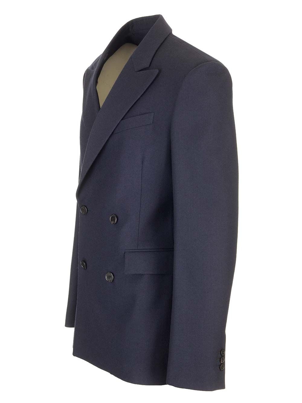 Double-Breasted Jacket Jackets Blue - 3