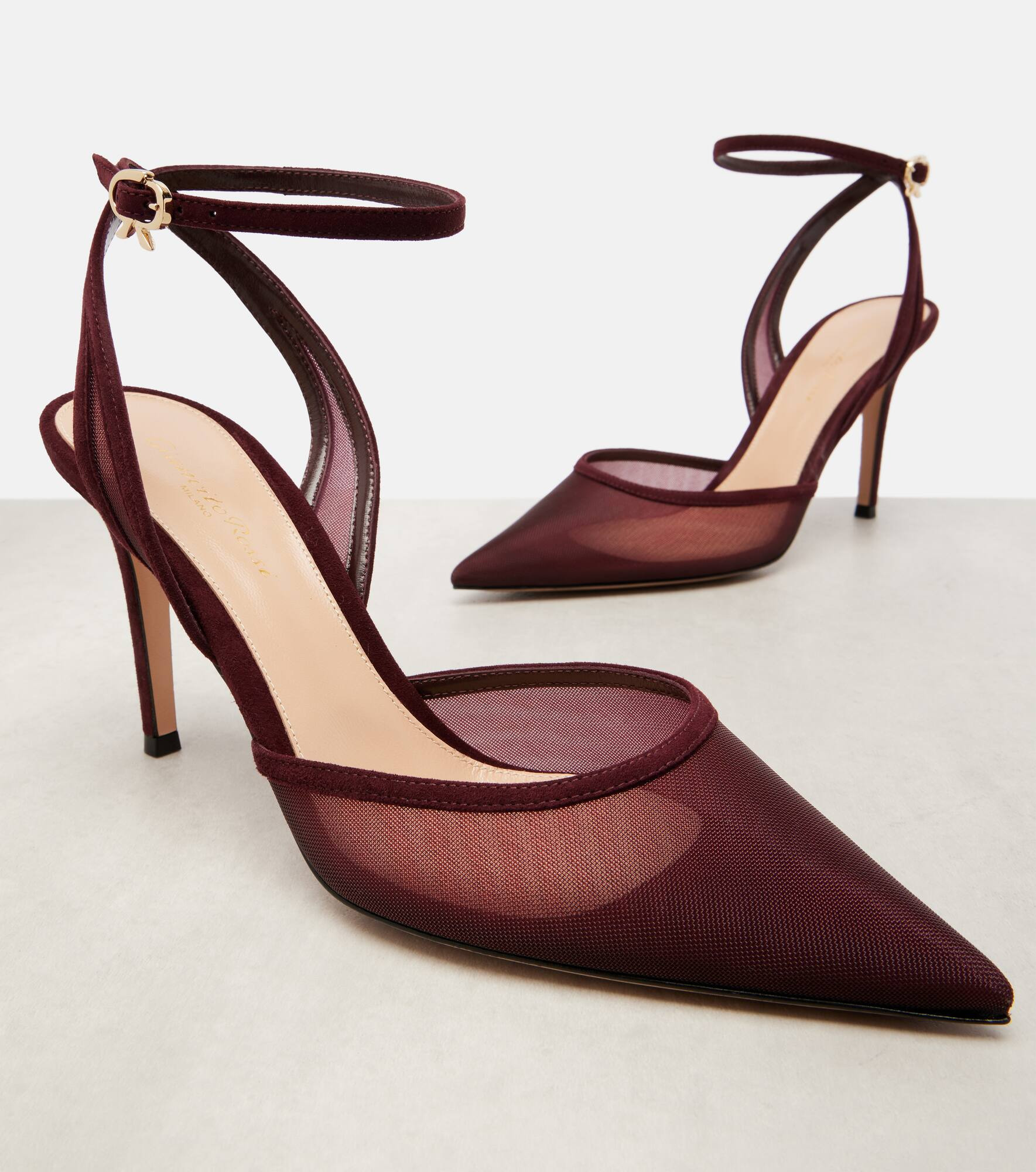 85 suede-trimmed organza pumps - 5