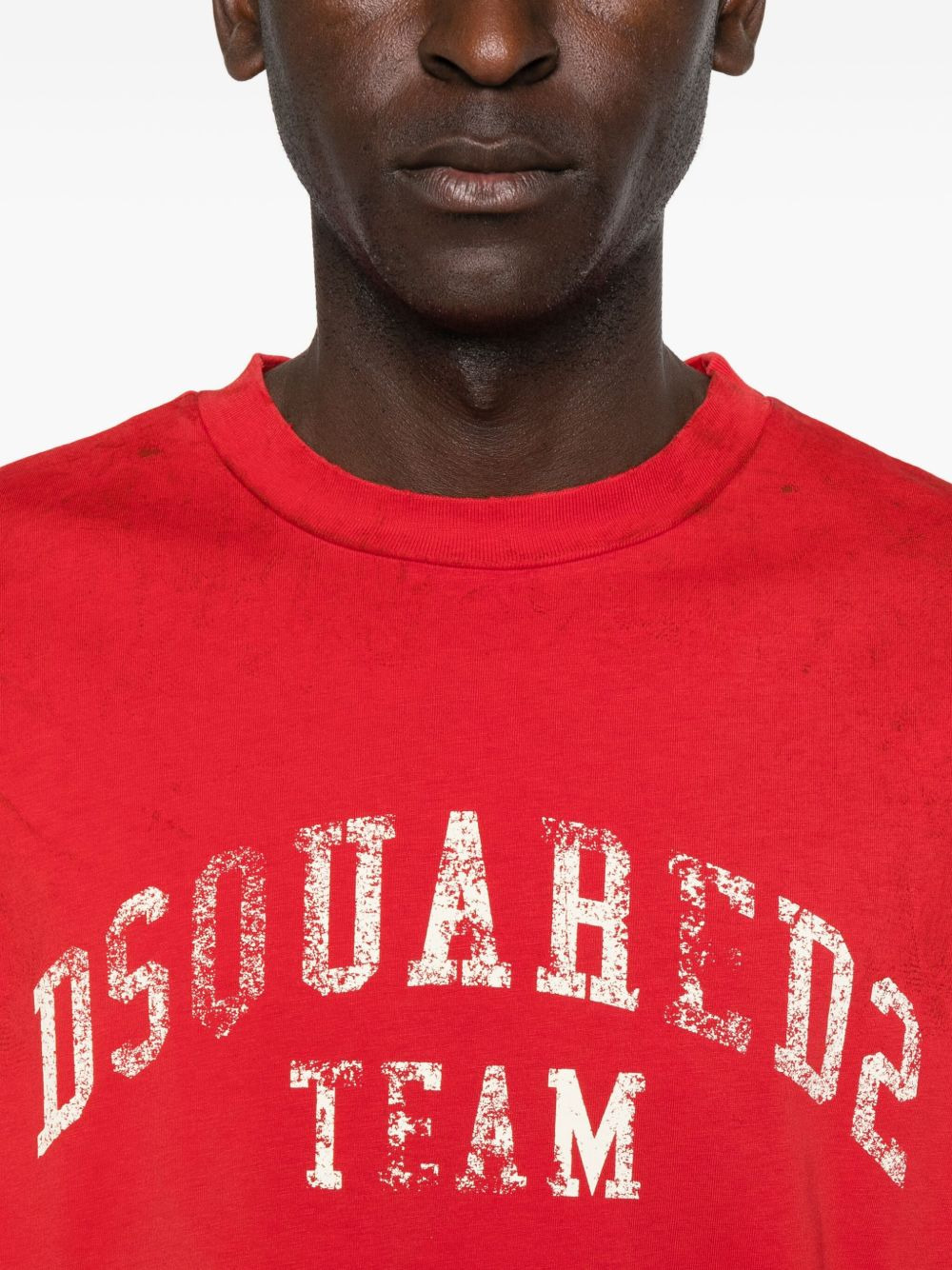 distressed logo-print T-shirt - 4
