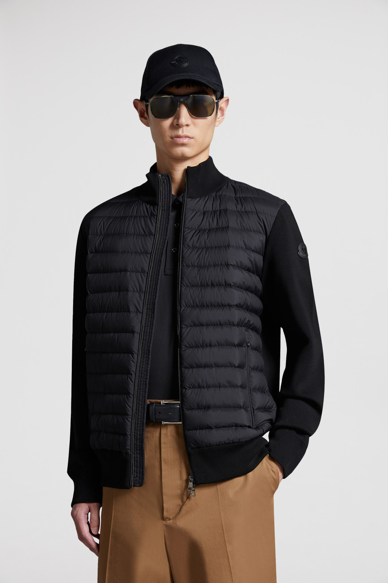 Moncler Padded Crêpe Cotton Zip-Up Cardigan outlook