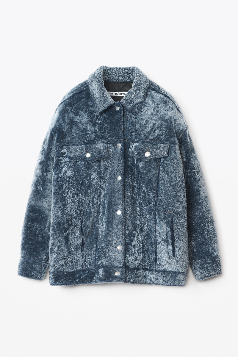 TUXEDO COAT IN TIPPED SHEARLING 1