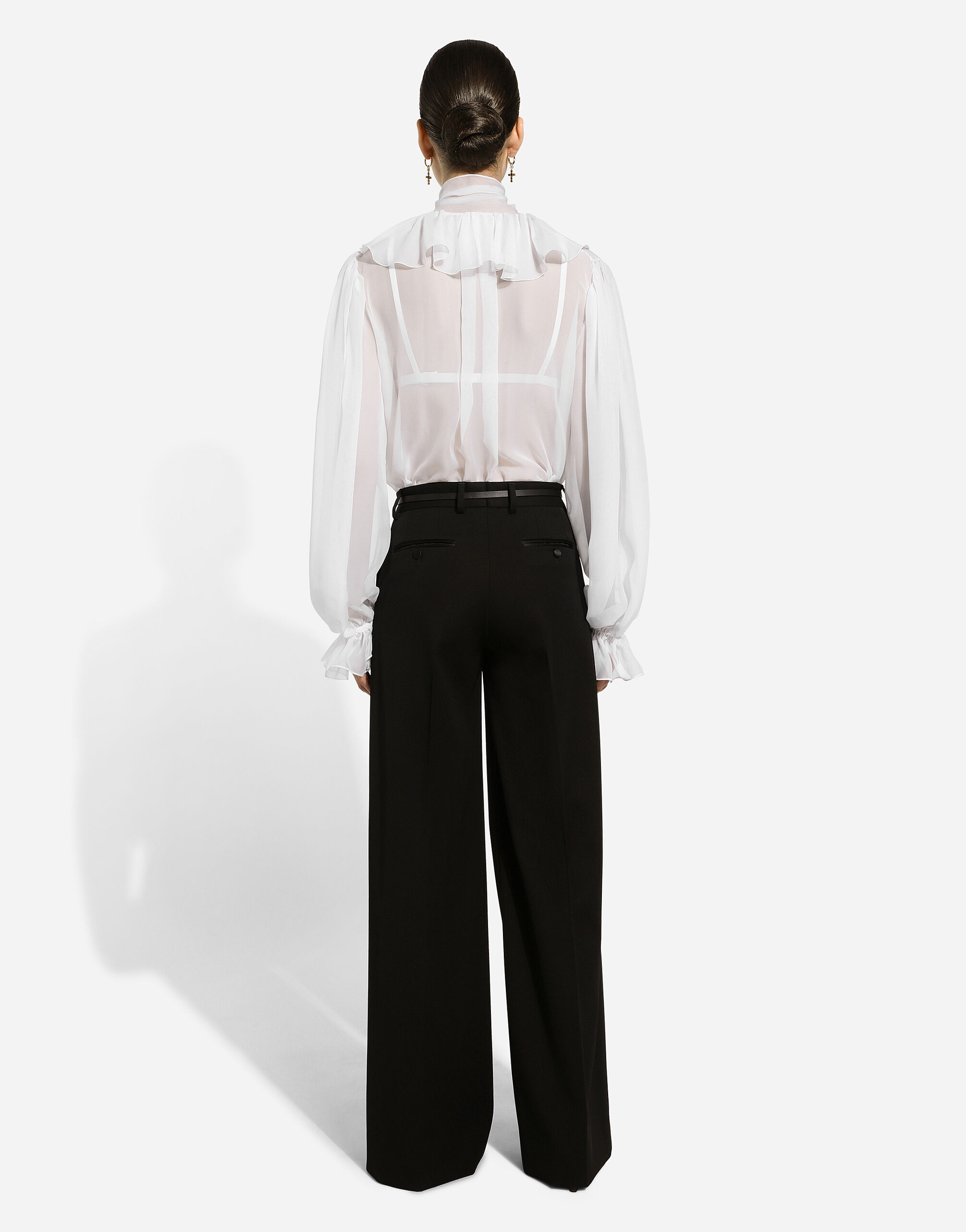 Flared wool gabardine pants - 3