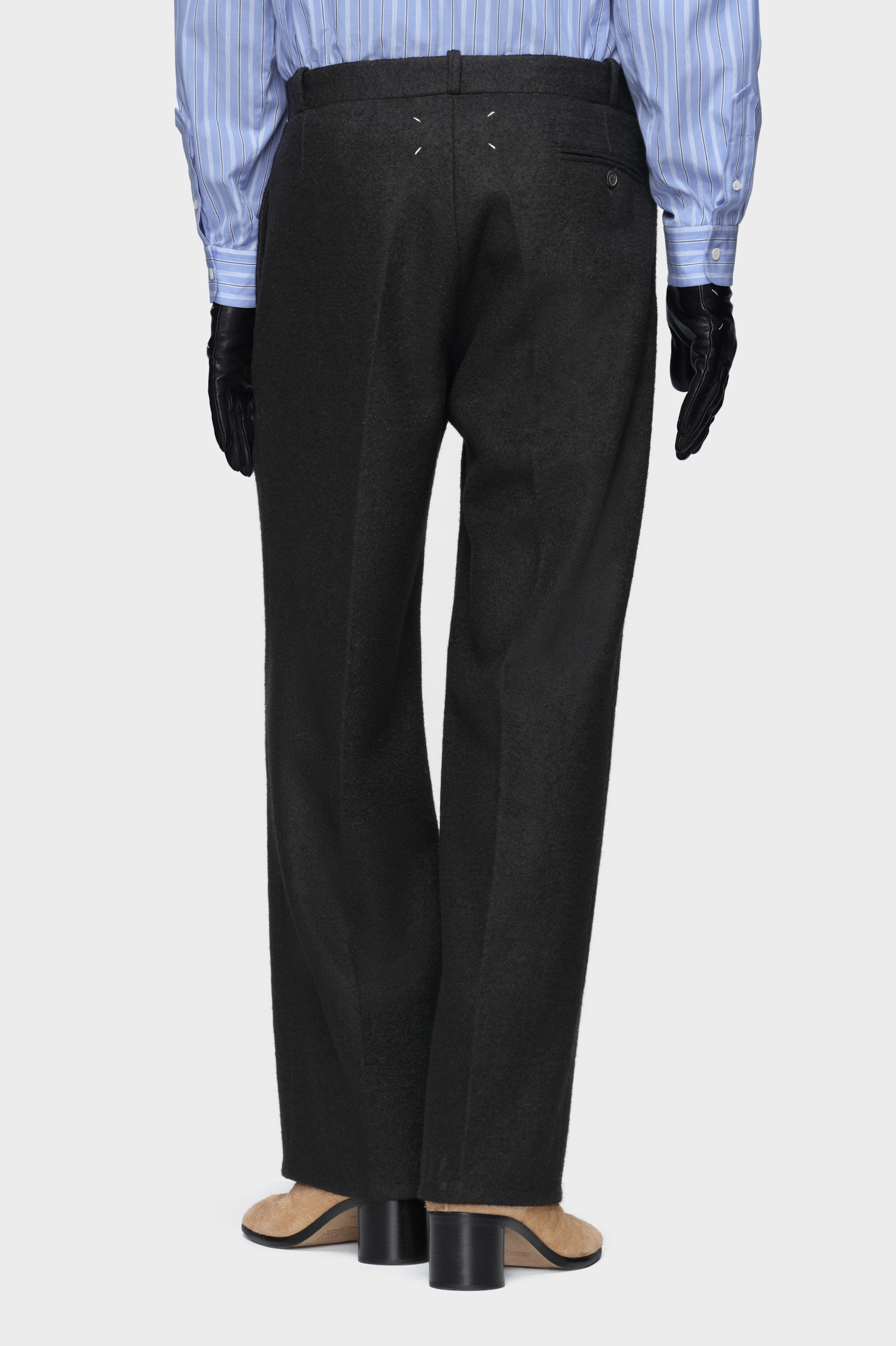 Felted Wool Straight-Leg Trousers - 4