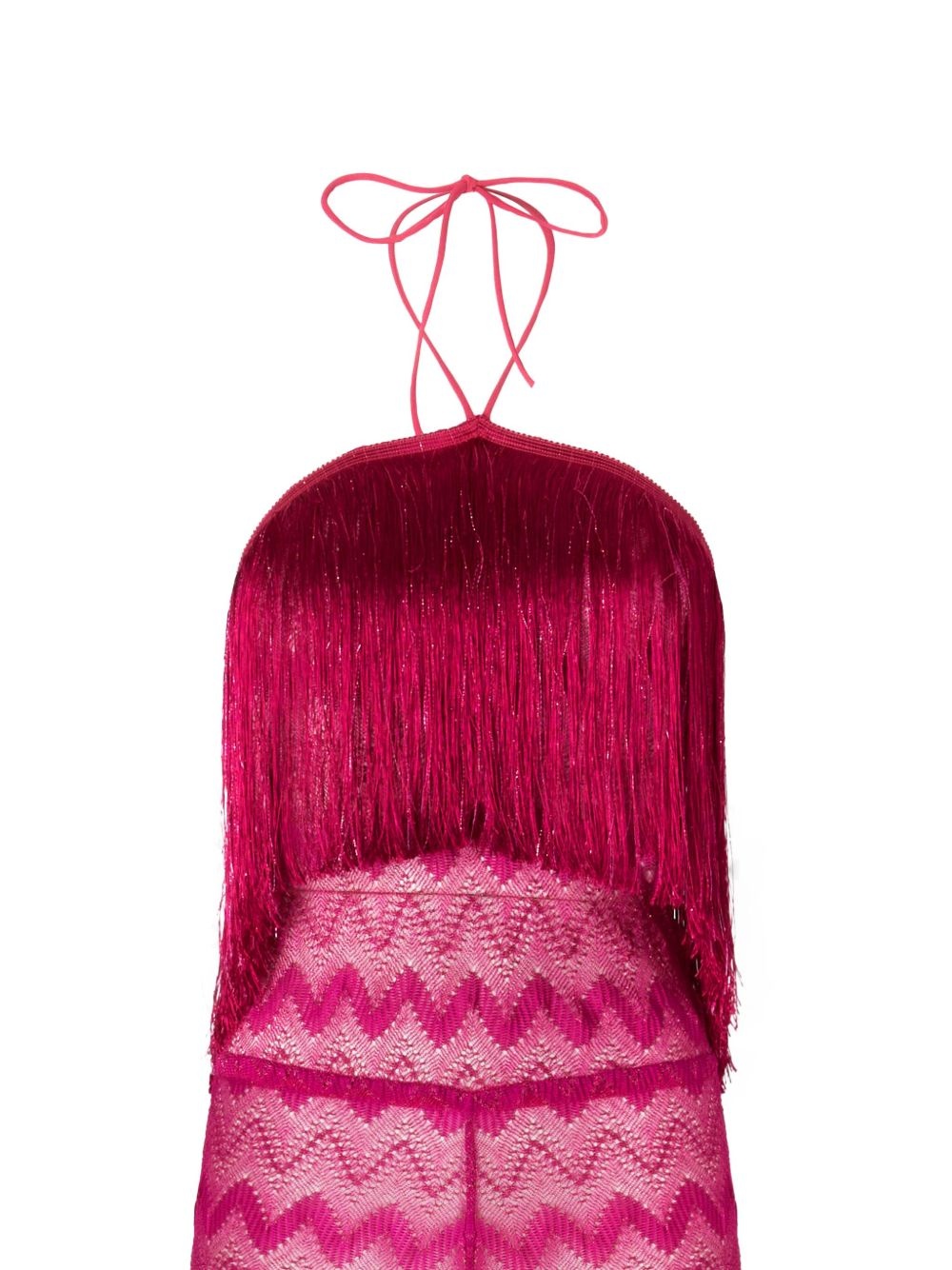 lamé fringe-detail jumpsuit - 2