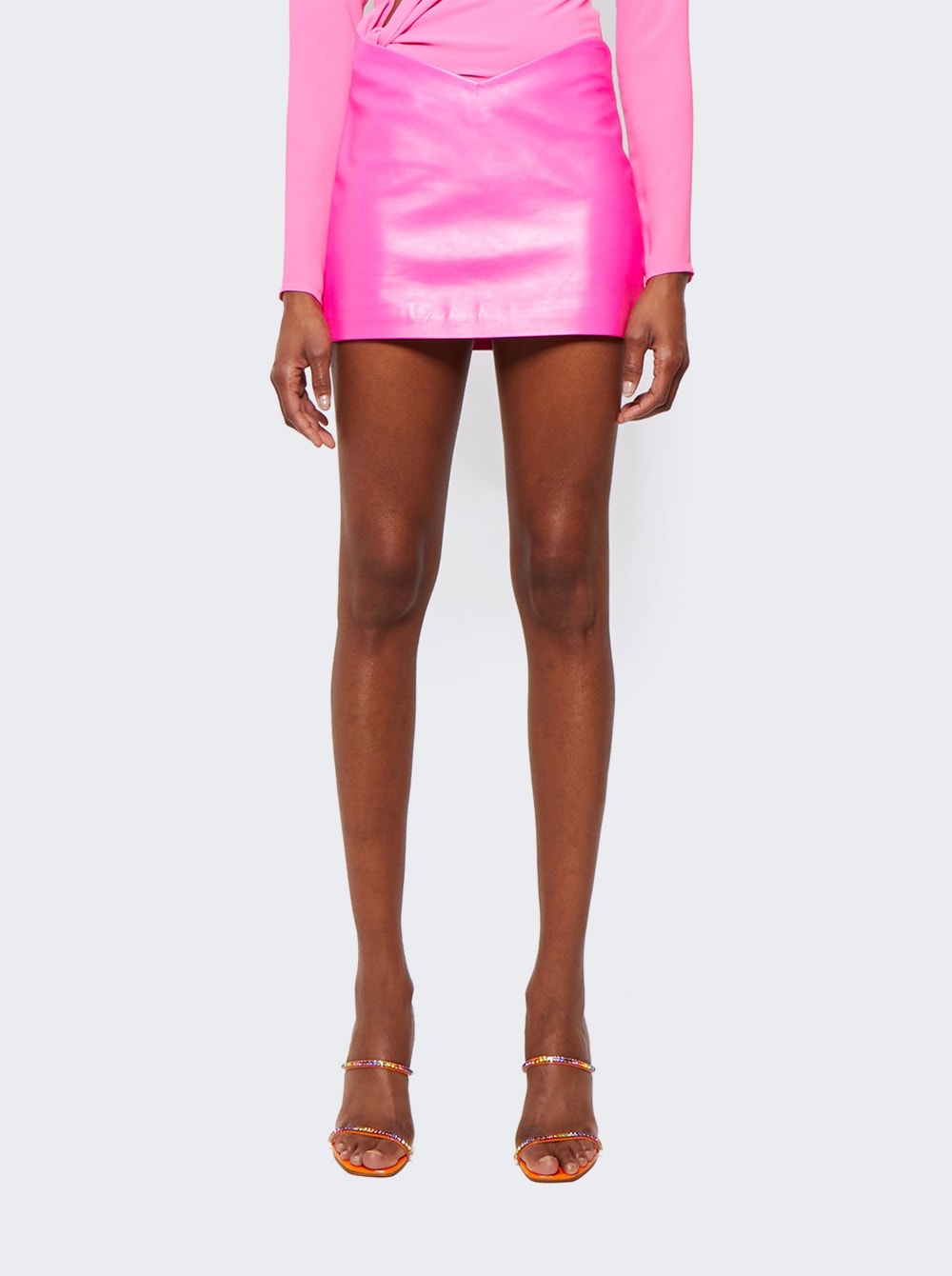 Lea Mini Skirt Neon Fuchsia Pink - 3