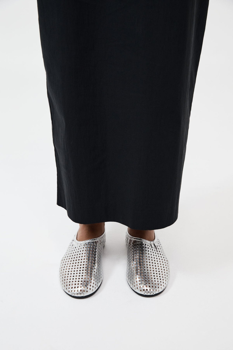 Perforated Ballet Flat - Silver 3
