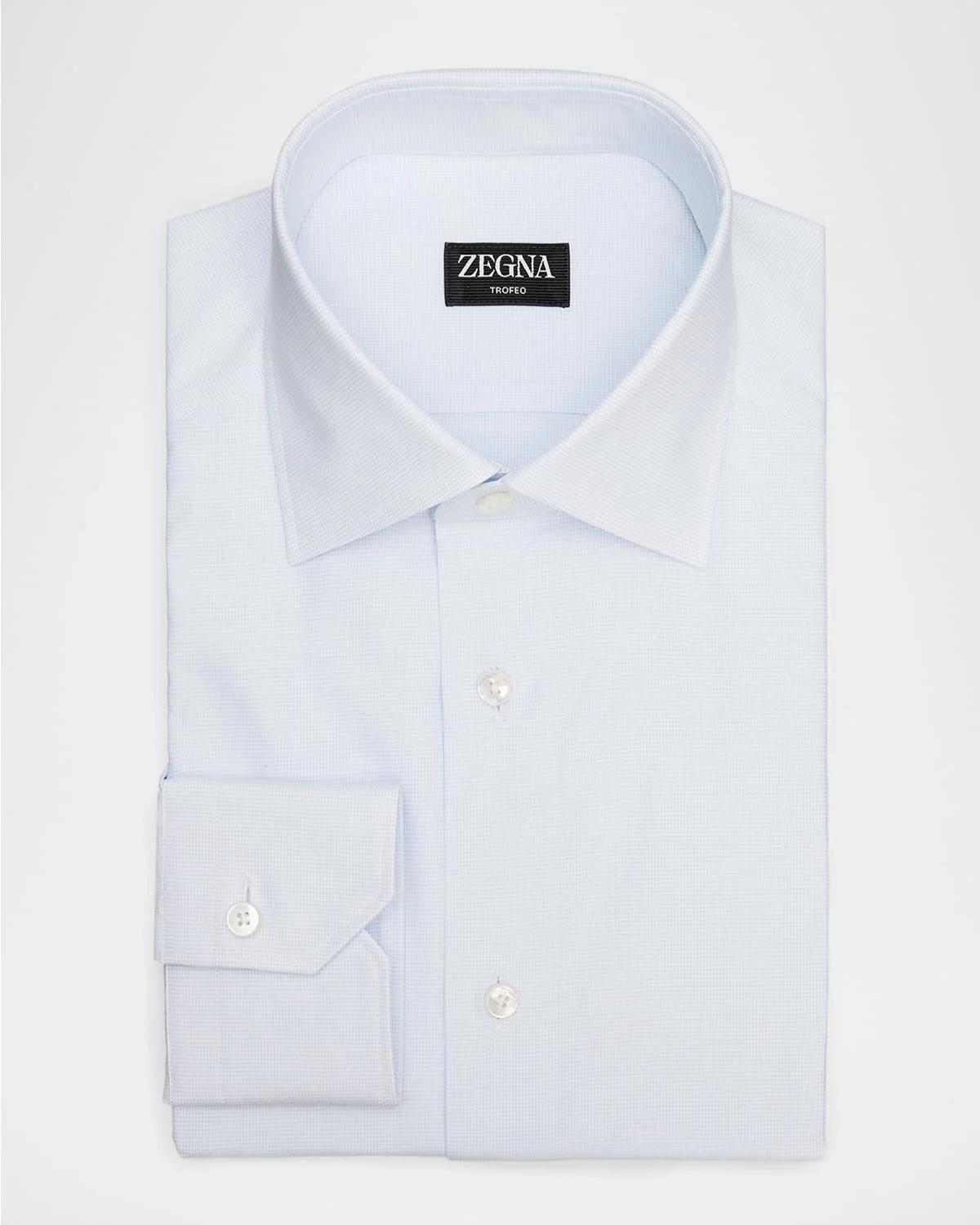 Men's Trofeo Cotton Micro-Check Dress Shirt - 1