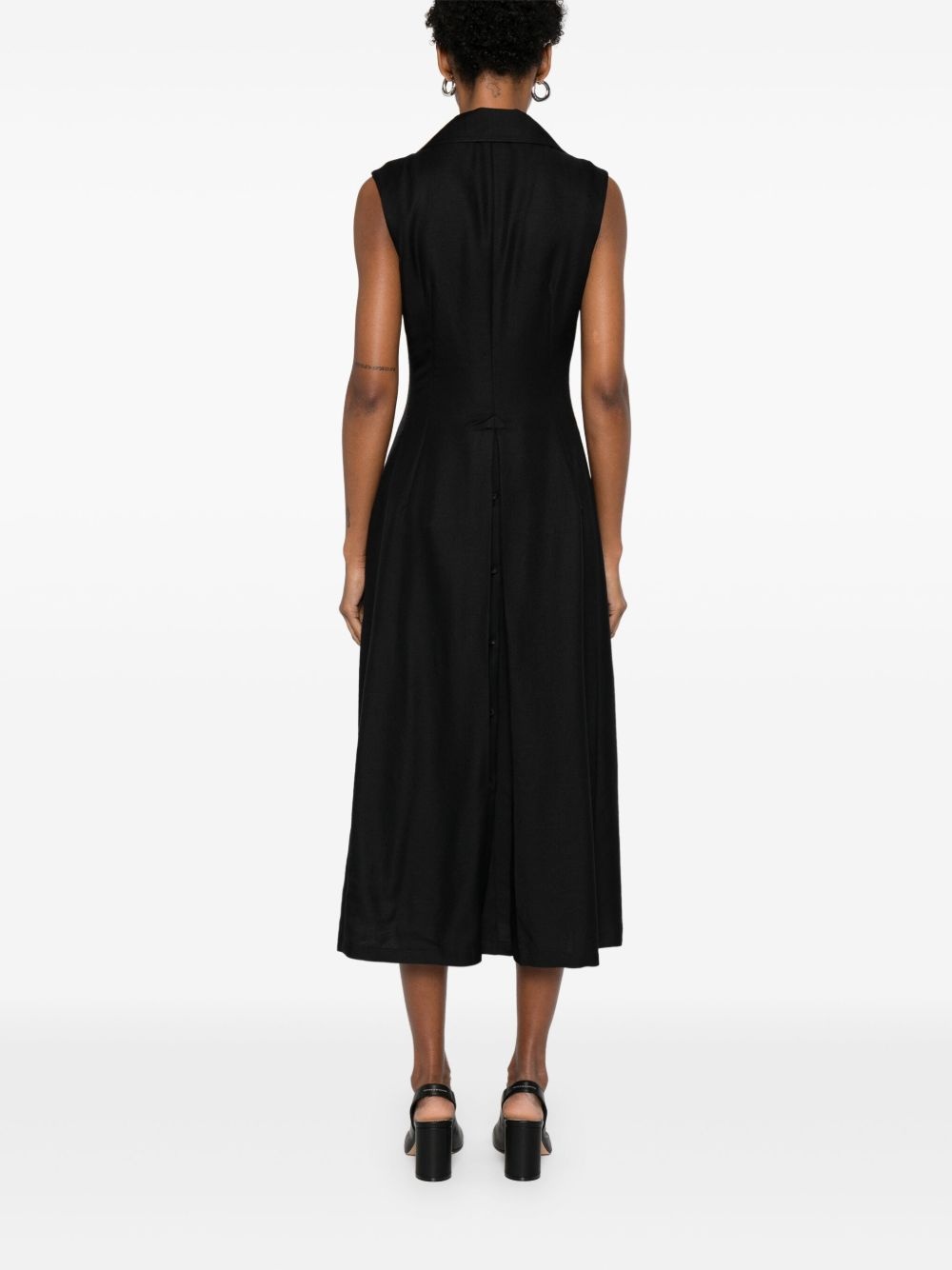 plunging V-neck midi dress - 4
