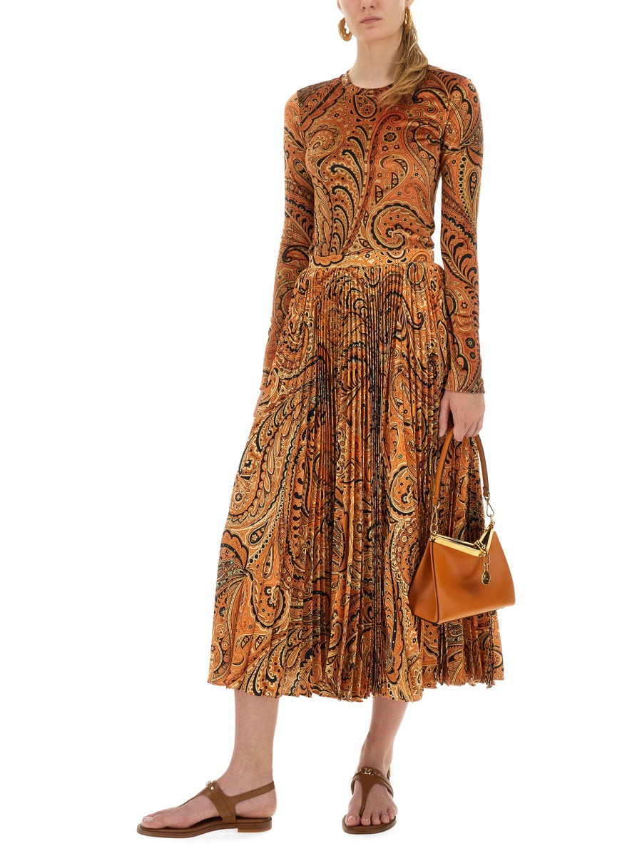 Pleated Sablé Skirt With Print - 2