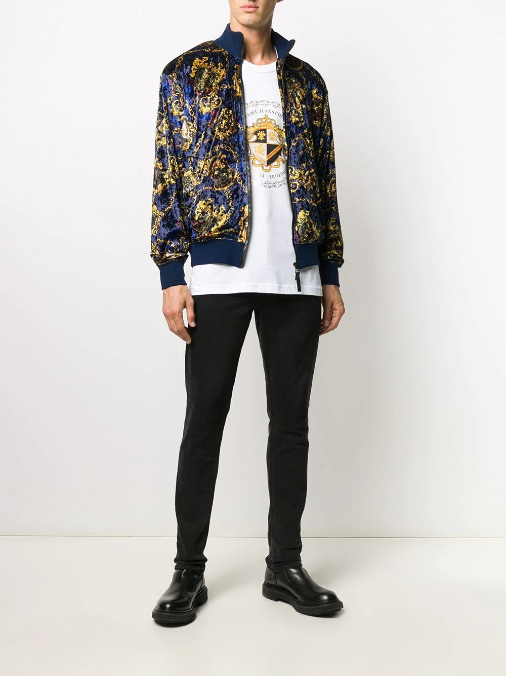 baroque print bomber jacket - 2