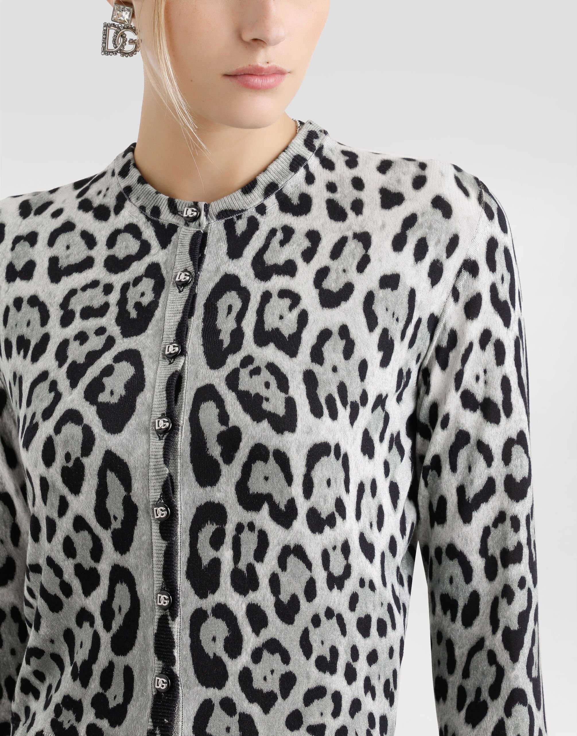 Leopard-print silk cardigan - 4