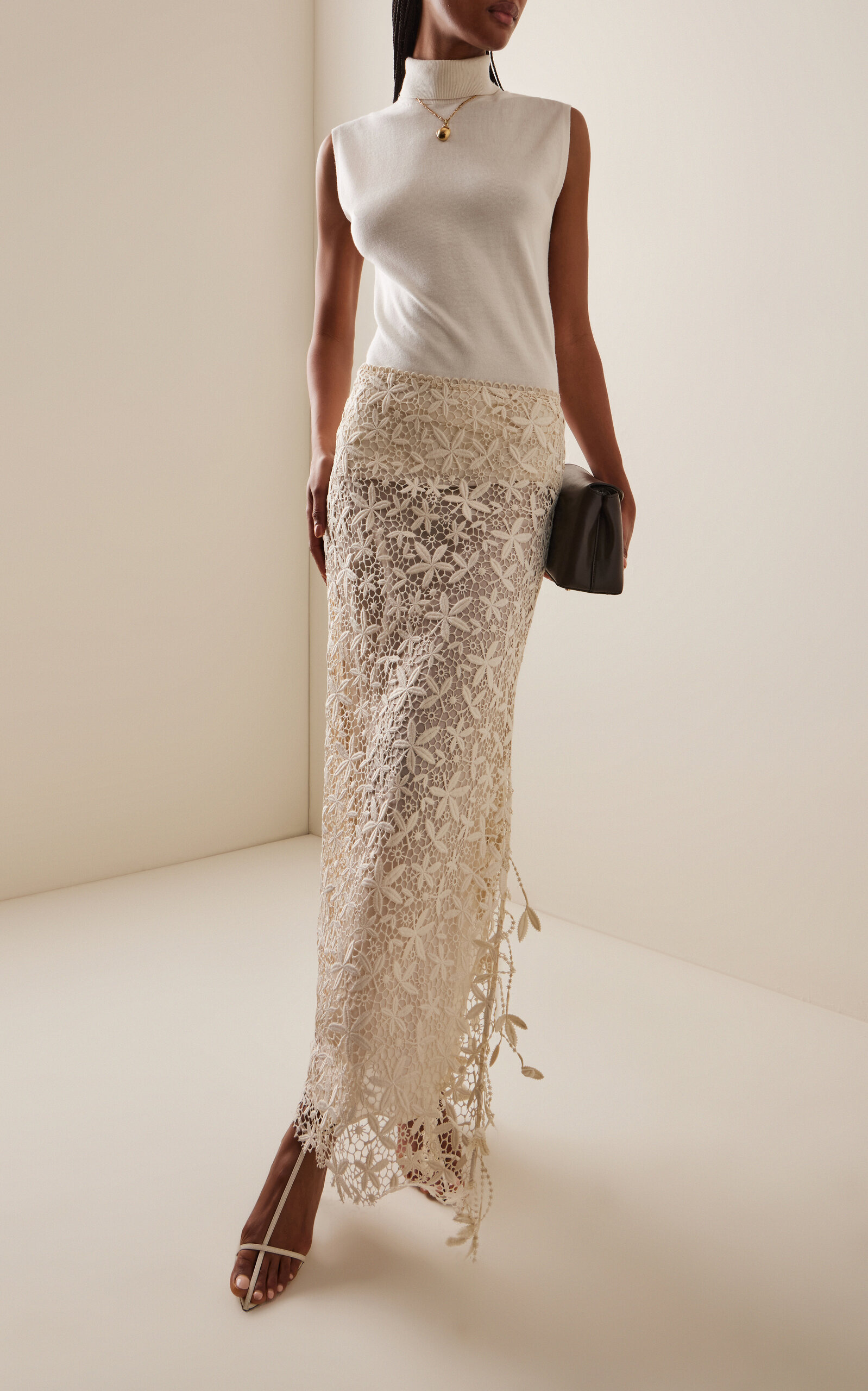 Lace Maxi Skirt ivory - 2