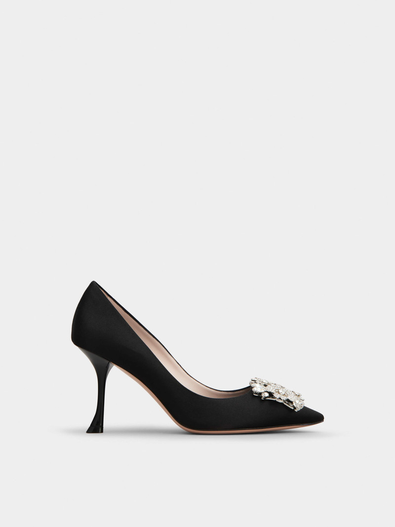 RV Bouquet Strass Buckle Pumps in Satin 1