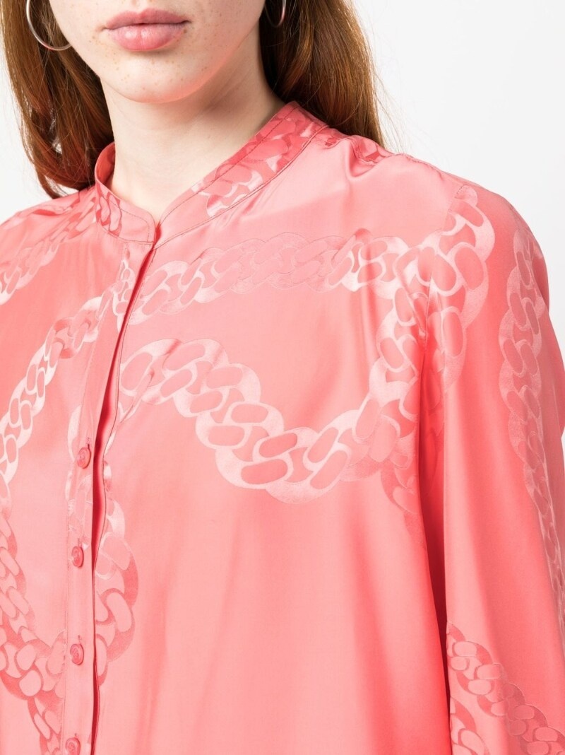patterned satin blouse - 5