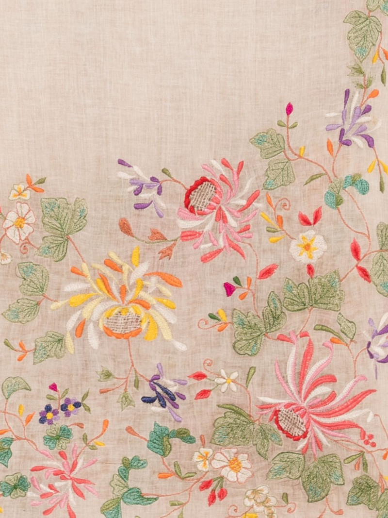 Faliero Sarti Gerbera floral-embroidered scarf outlook