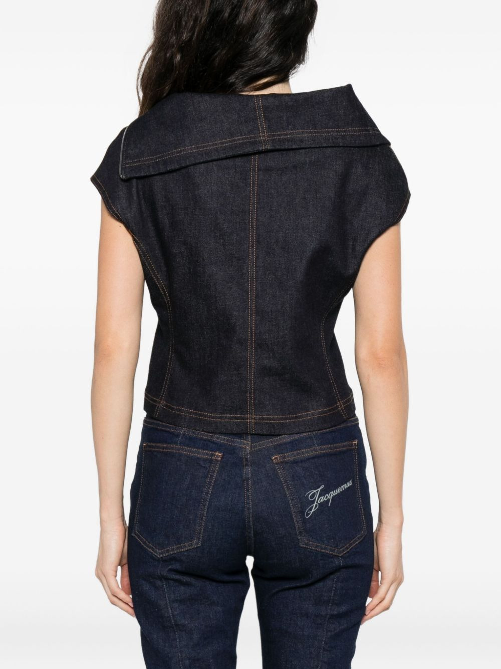 zip-front asymmetrical top - 4