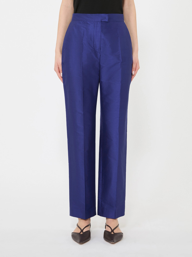 ORATA Silk Shantung cigarette trousers - CORNFLOWER BLUE 3