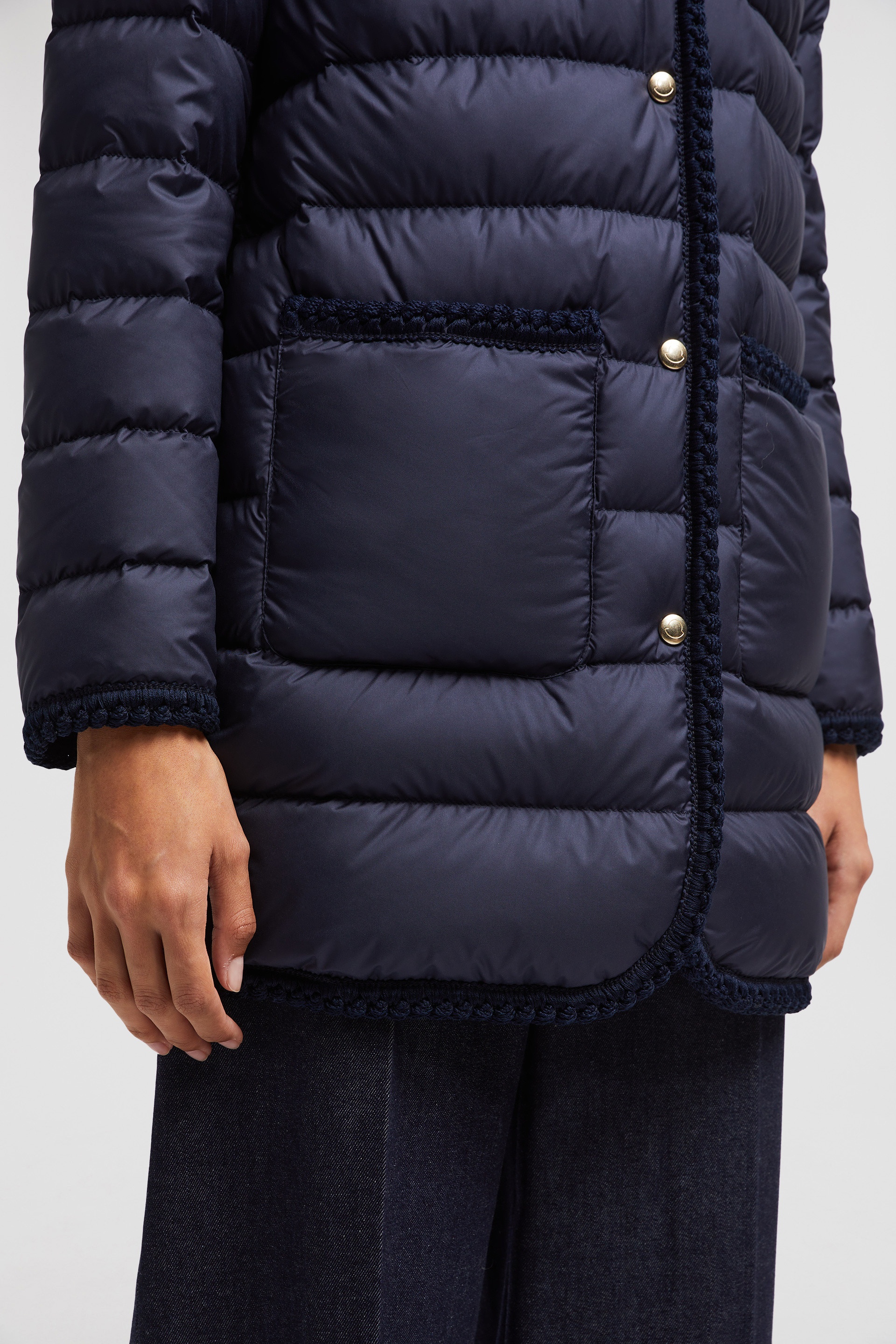 Gencaylong Braided Trim Long Down Jacket ★関税込 Moncler Gencaylong Braided Trim Long Down Jacket | REVERSIBLE