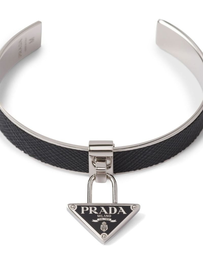 triangle-logo-charm cuff bracelet - 2