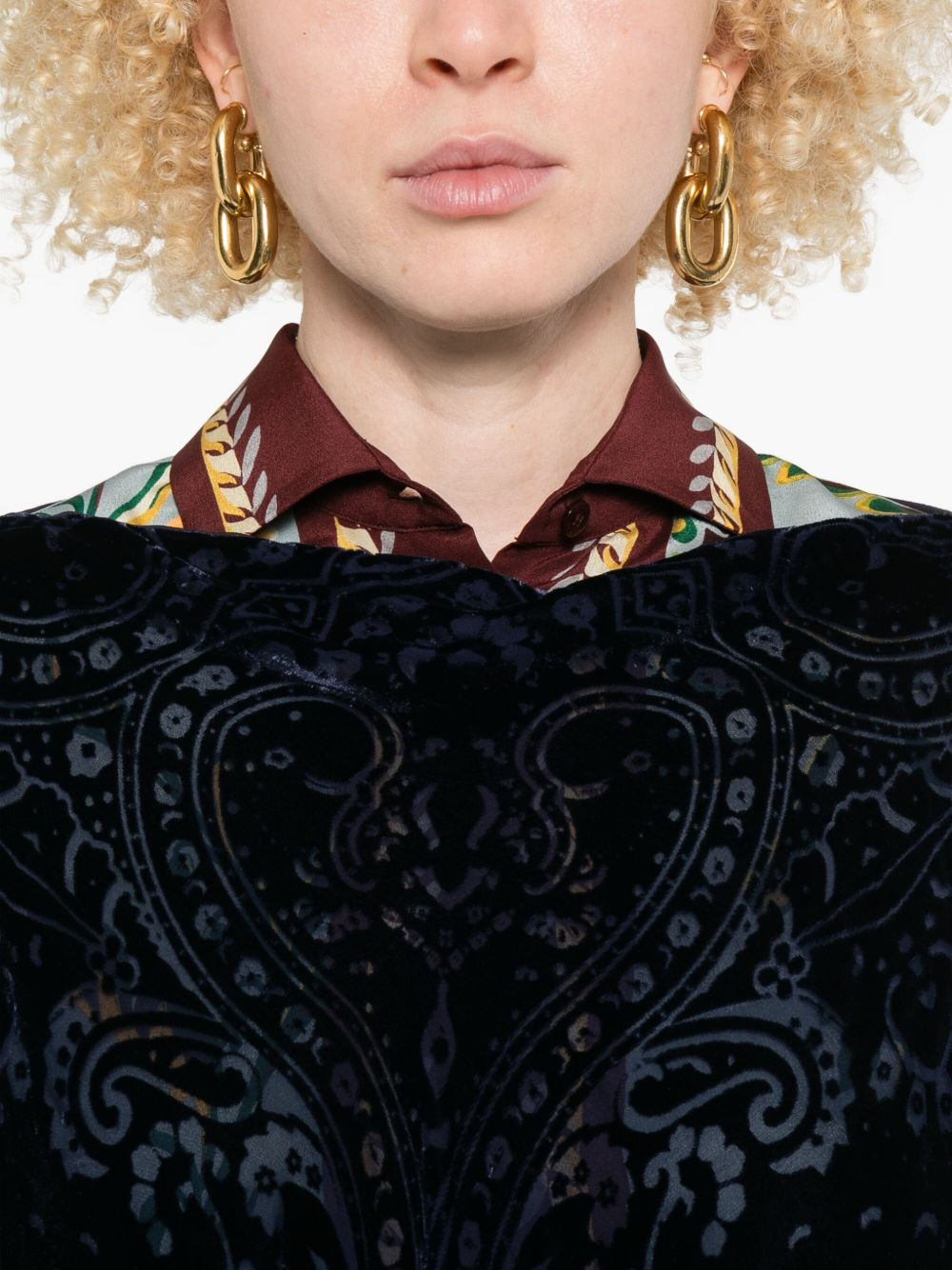 paisley-velvet poncho - 5