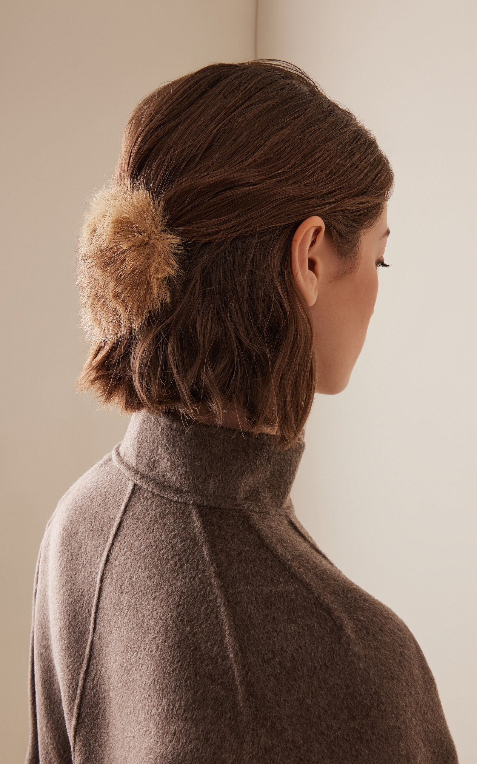 Shelan Faux Fur Hair Clip brown - 2