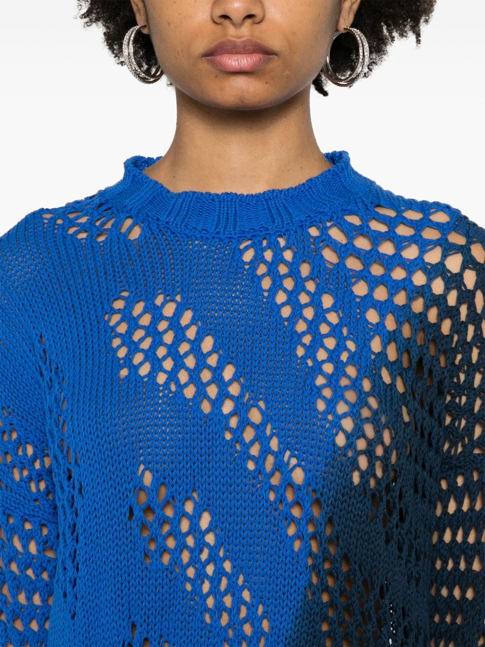 colourblock open-knit jumper - 5