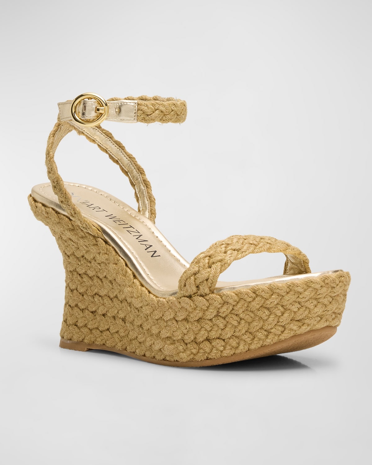 Braida Metallic Jute Wedge Espadrilles - 3