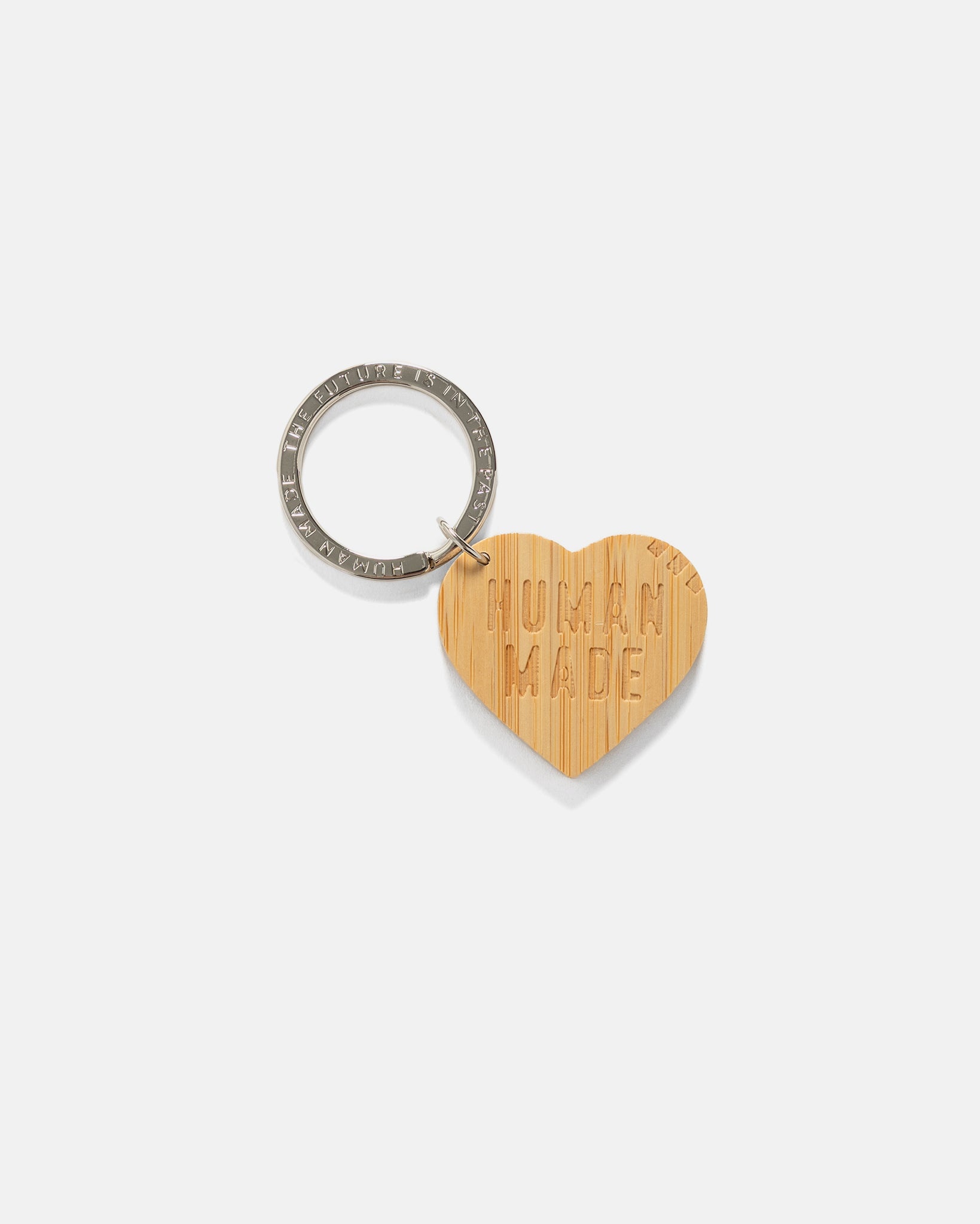 Heart Bamboo Key Ring Beige - 1