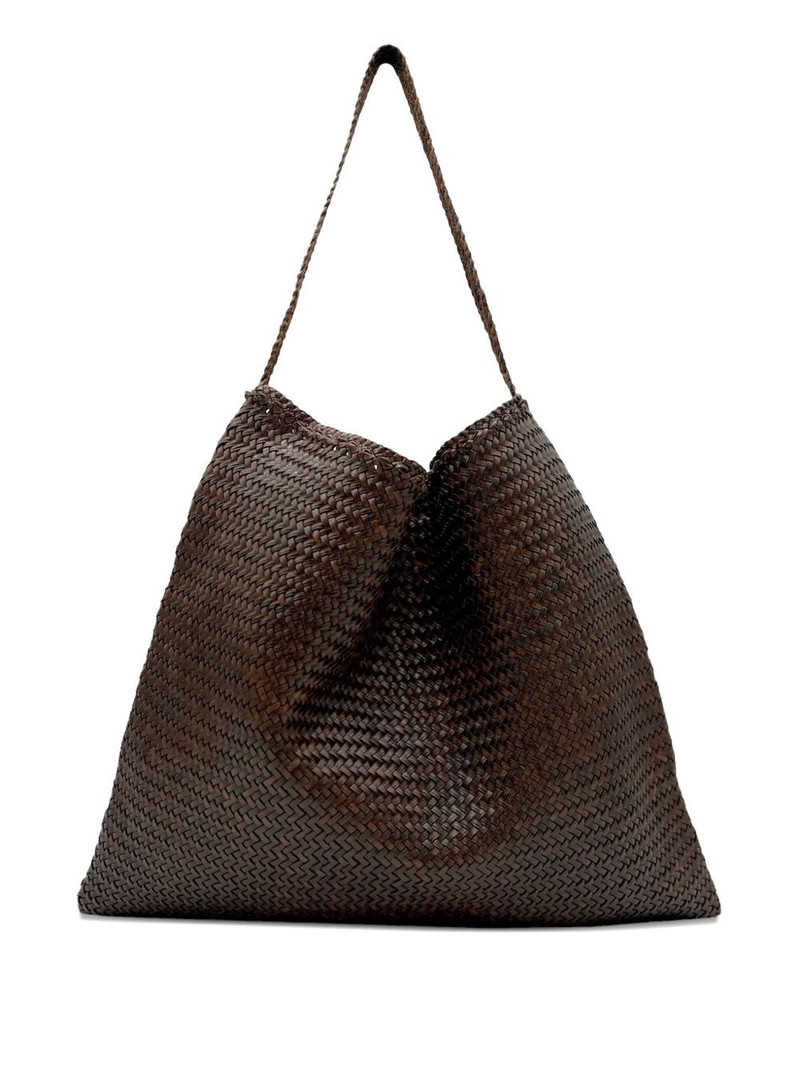woven leather shoulder bag 1