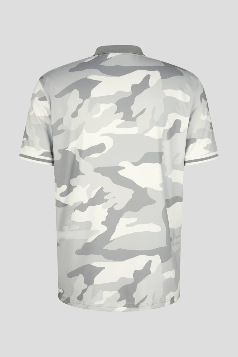 BOGNER TIZIO FUNCTIONAL POLO SHIRT IN LIGHT GRAY/OFF-WHITE outlook