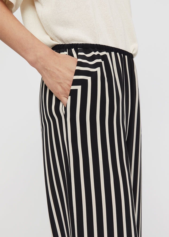 Monogram silk slacks black - 5