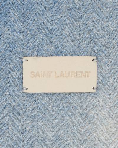 SAINT LAURENT long rectangular chevron scarf in cashmere and silk jacquard outlook