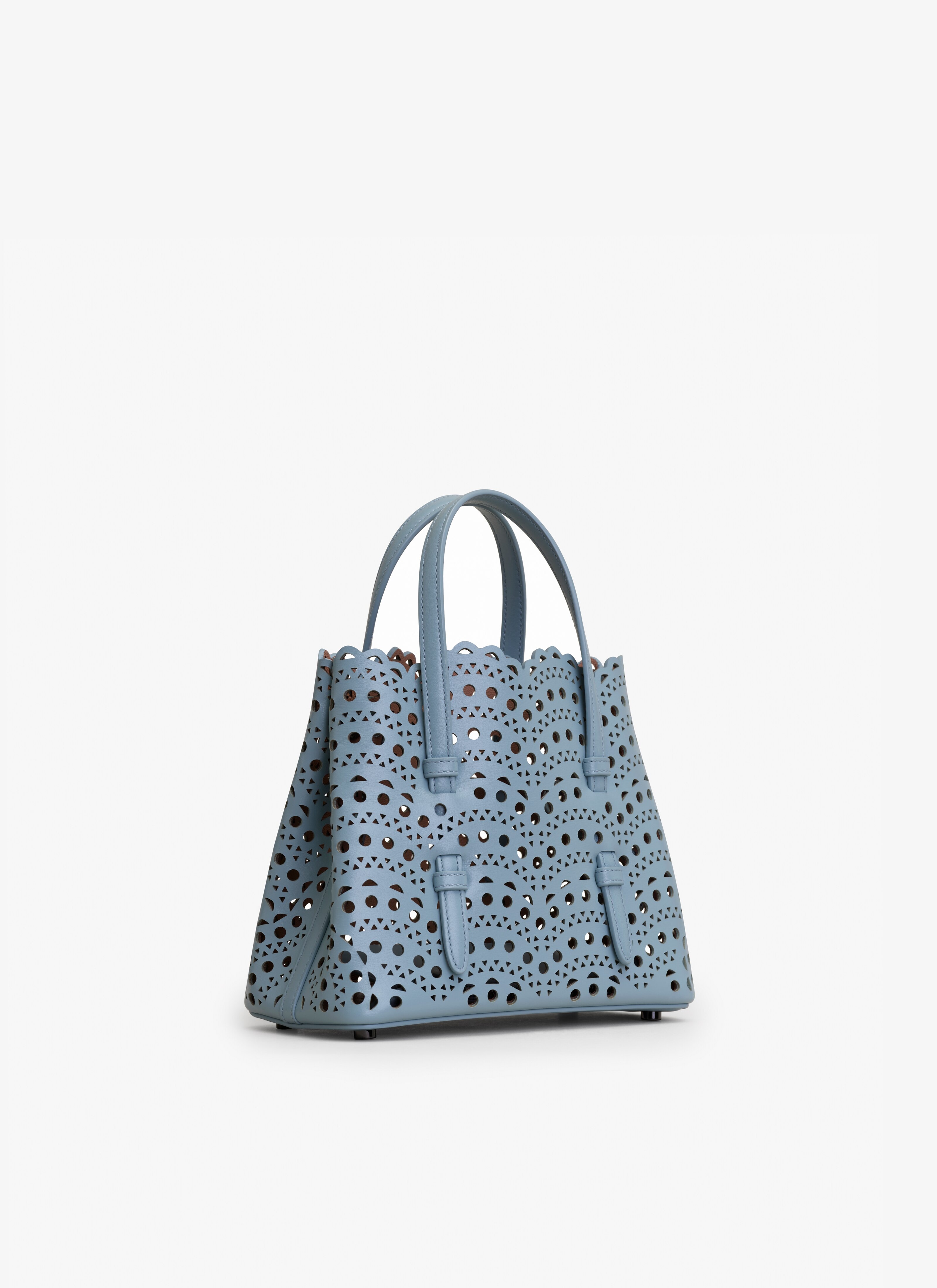 Womens Alaïa blue Denim Mina 25 Vienne Wave Tote Bag