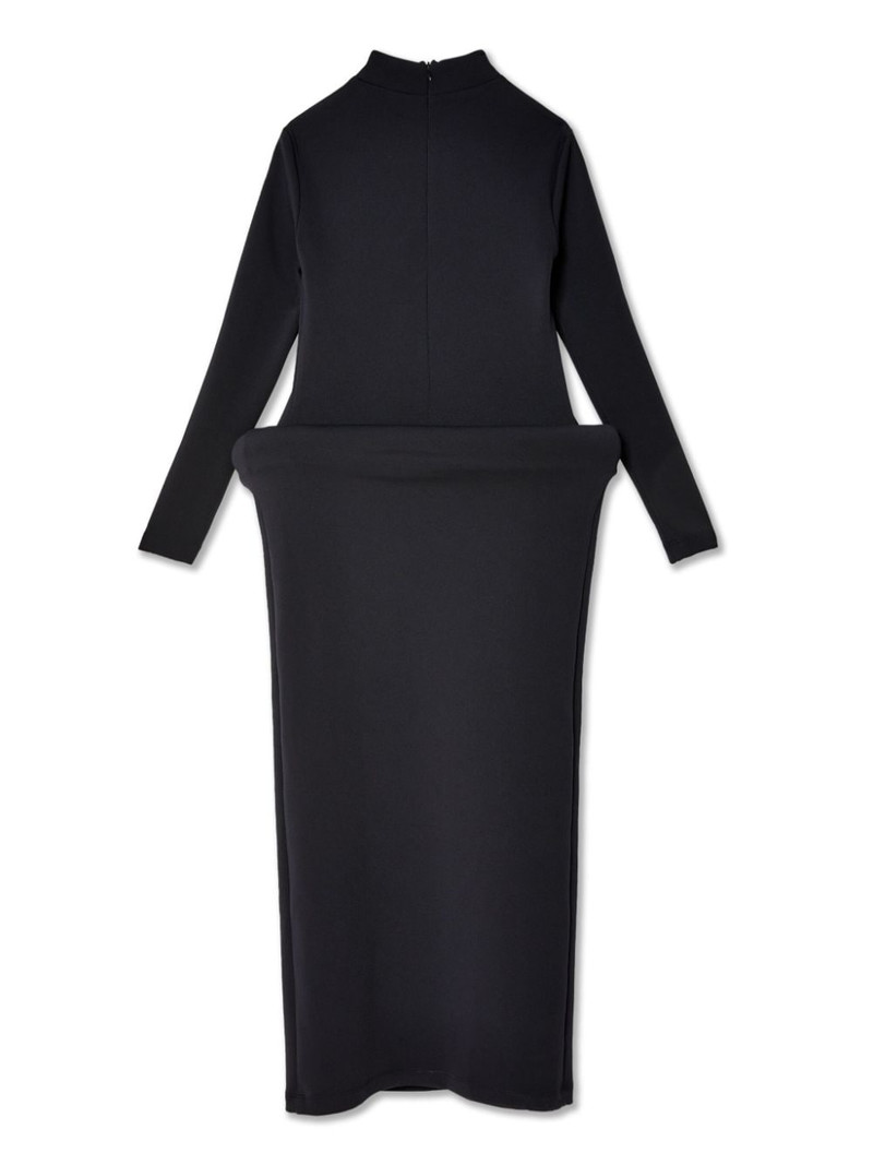 MELITTA BAUMEISTER band-collar long-sleeve dress outlook